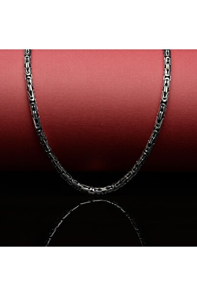 Silvalli 120 Mikron Oksitli Yuvarlak Kral Gümüş Zincir