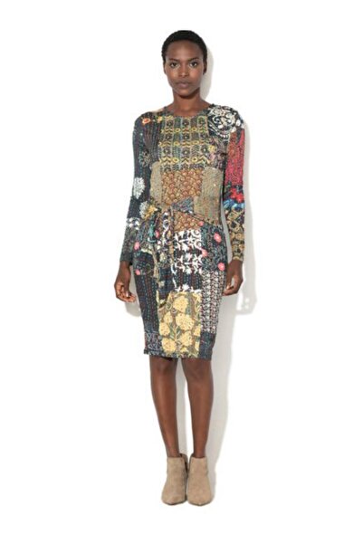 Desigual Desigual dress, Multicolor, with gold inserts, 18SWVKBG