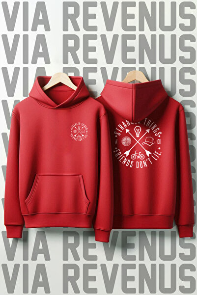 Vordevia Stranger Things Symbol Printed Unisex Oversized Hooded Sweatshirt Sp...
