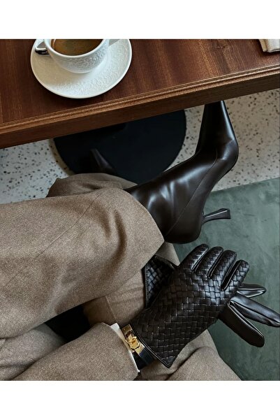 FUNDA AKIN Mi Luz Accessory Premium Knitted Patterned Leather Gloves