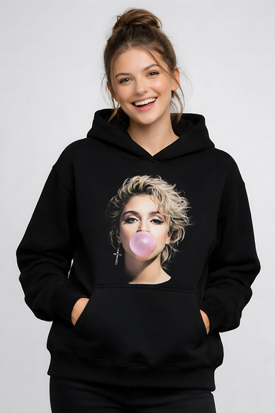 ArtYus Madonna Printed 3 Yarn Unisex Hooded Sweatshirt