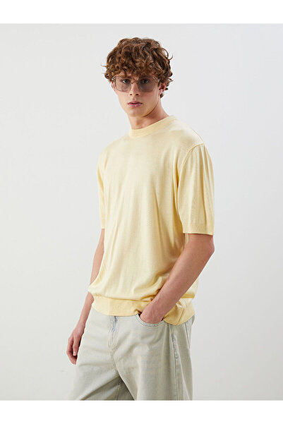 LC Waikiki Strickpullover für Herren mit Rundhalsausschnitt und kurzen Ärmeln