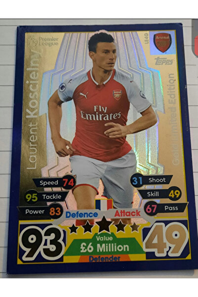 Topps Match Attax 17/18 Laurent Koscielny Gold Limited Edition Card