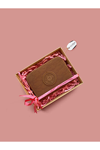 westbag Tan Crinkle Zippered Compartment Wallet