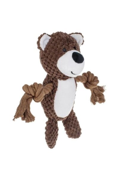 OEM Brown Squirrel Toy with Ropes for Dogs 10x24cm