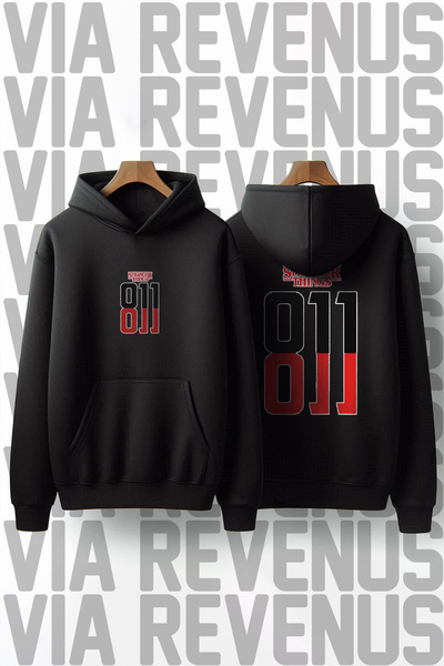 Vordevia Stranger Things 11 cu imprimeu Unisex supradimensionat cu glugă Swea...