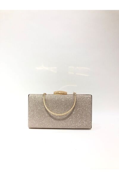 womenacs Gold Color Big Stone Material Evening Dress Portfolio Clutch Women's...