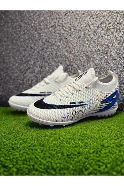sinmm Children's Carpet Field Shoes Are Flat (Blue-White).