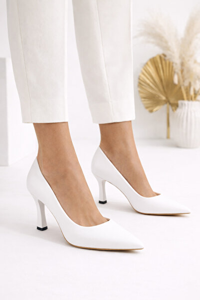 Firibu Women's Black Stiletto Pointed Toe Heeled Shoes 35-41-42 Special Size