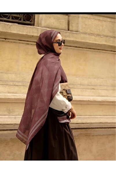 BUSHU Monogram bordo şal