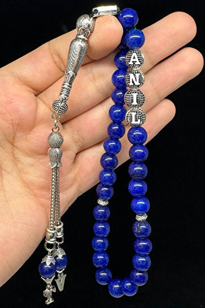 Fabula Silver İsimli Akik Taşı Tesbih Kişiye Özel Harfli Doğal Taş Tespih