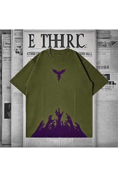 CLASSY.MODA Unisex Crew Neck Front Symbol and Bottom Graphic Printed Oversize...