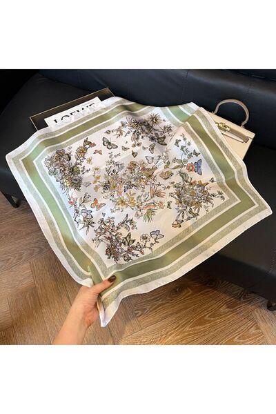 Inno Eșarfă premium din satin cu model, 70x70 cm