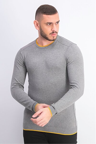 Sorbino Men Long Sleeve Crew Neck Sweaters, Gray
