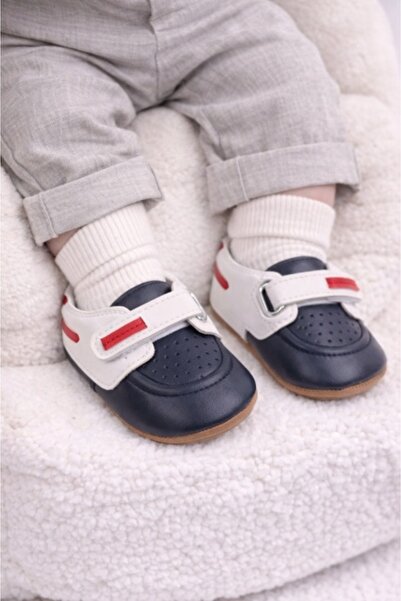 HANNA Pantofiori bleumarine cu alb de ocazie pentru baietei