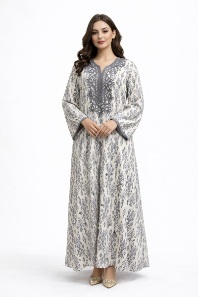 THOGUE Elegant oriental patterned jalabiya