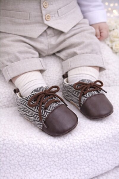 HANNA Pantofiori eleganti maro cu alb in zig zag