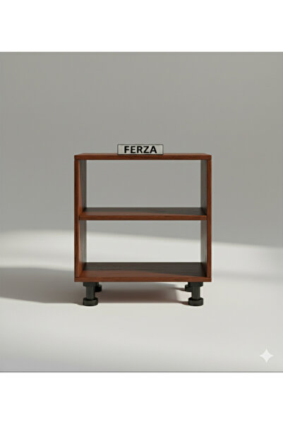 FERZA Mobilya Barok Renk MDF Komodin İki Raflı Ayaklı Yan Sehpa