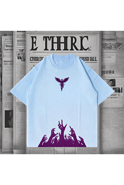 CLASSY.MODA Tricou unisex cu gât rotund, cu simbol în față și imprimeu grafic...