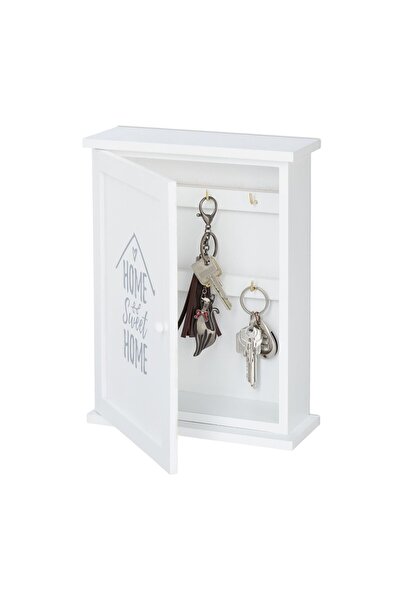 Relaxdays Cutie de depozitare chei din lemn, 6 cârlige, dimensiuni 29 x 22 x ...