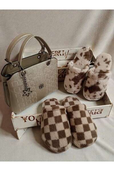 SETORİA Çeyizlik 2'Li Terlik ve Çanta Bohça Seti