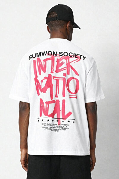 CLASSY.MODA Unisex Crew Neck Back Large Lettering Printed Streetwear Oversize...