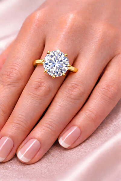 Laboratuvar Pırlantası Lp 10 karat pırlanta montür zirkon tektaş yüzük