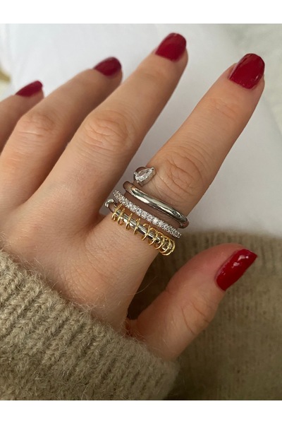 Pinery Jewels إصدار محدود - خاتم نسائي من حجر الزركون مع تعديل من الأسفل