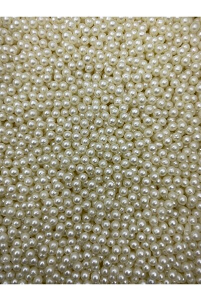 Hobimos 100 Adet 4 mm Krem Deliksiz Plastik Çakma İncisi Boncuk - Deliksiz Ça...