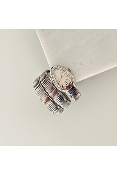 Vesce Atelier Serpent Saat Silver Stone Cream