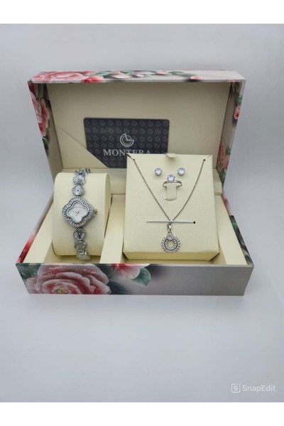 HNOF A complete women's gift set featuring an elegant design and silver color...