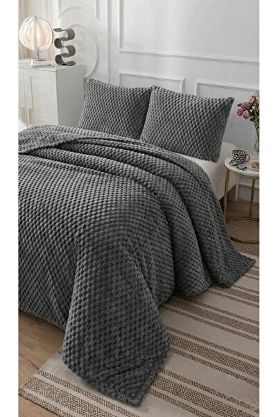 ALTINPAMUK Soft Mini Double Bedspread 260X240 Gray