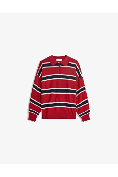 Burcia Polo Neck Striped Sweater