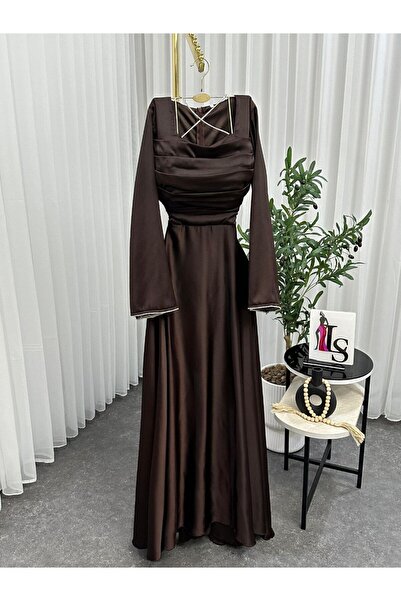 SILA fashion Soft brown evening dress
