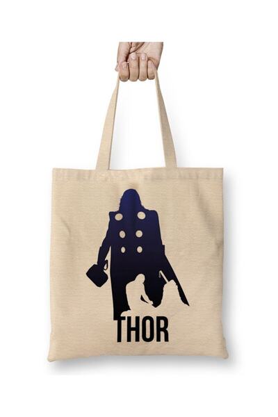 Toyaso Thor Vingador White Tote Bag Long Handle Shopping Bag Beach Bag