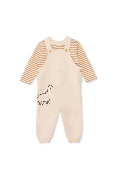 ebebek Hello Baby HelloBaby HelloBaby Erkek Bebek Salopet-Tshirt Çizgili Düğm...