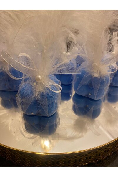 Çağıl organizasyon Pembe Tül Keseli Bubble El Yapımı Soya Mum Hediyelik