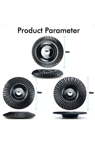 Choice1 مجموعة أقراص نحت الخشب السوداء، 100 قرص، 16 مم، 3 قطع، مناسبة لطاحونة...