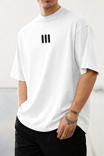 CLASSY.MODA Unisex Minimal Front Symbol Printed Oversized Streetwear Casual T...