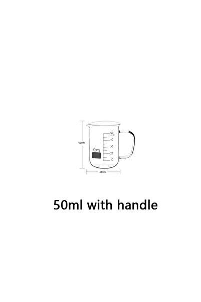 choice2 كوب قياس زجاجي شفاف عالي الجودة من البوروسيليكات، سعة 50 مل، قطعة واح...