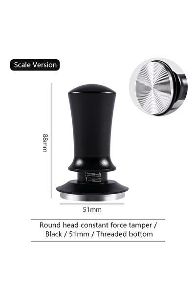 Choice4 51mm-Black-Thread Coffee Tamper Constant Pressure Stainless Steel Cof...