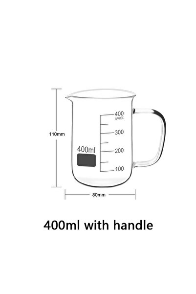 Choice3 كوب قياس زجاجي شفاف عالي الجودة من البوروسيليكات، سعة 400 مل، قطعة وا...