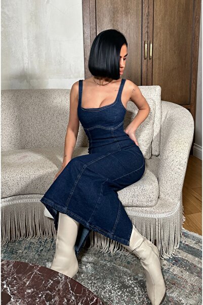 MEECY Strappy Denim Dress