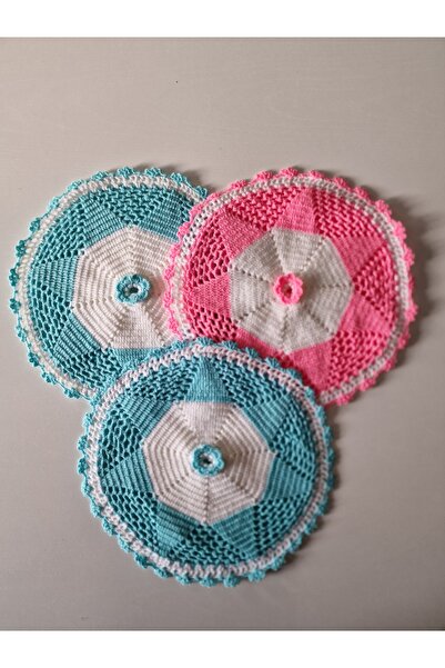 Hobi Kafe 3 Hand-Knitted Round Bath Loofahs
