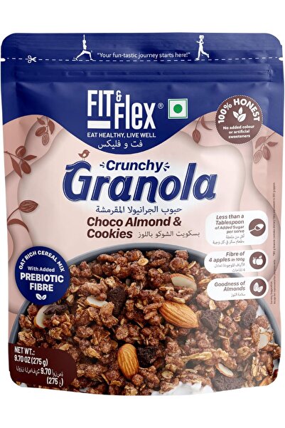 Fit flex جرانولا مقرمشة مخبوزة من فيت آند فليكس | كوكيز الشوكولاتة واللوز | ح...
