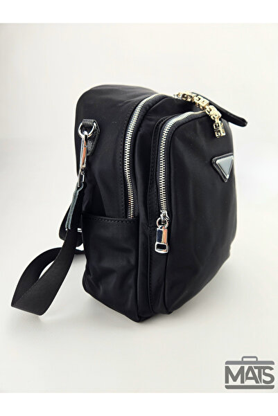 DSN Siyah Saten Kumaş Omuz Ve Sırt Çantası