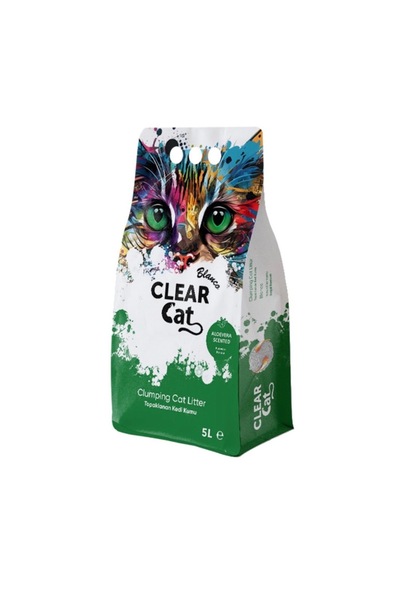 Clear Cat هو رمل القطط المتكتل برائحة الصبار من كلير كات بلانكو 5 لتر