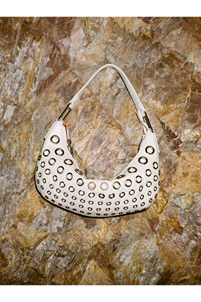 Sisley Women's off-white birdseye shoulder bag