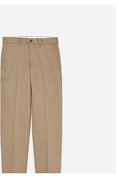 Sisley Men's beige cotton blend slim comfort fit pants