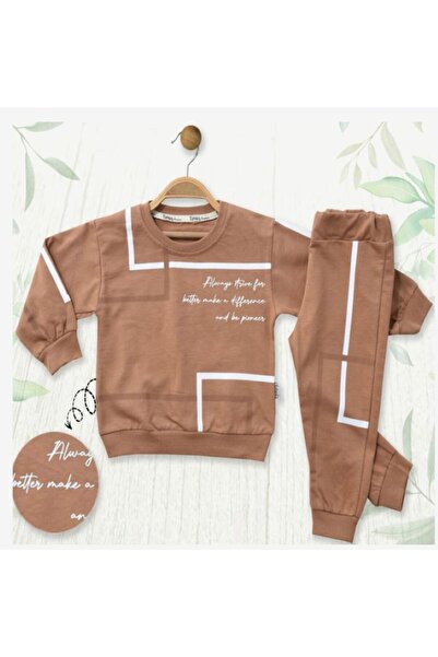 LİLORA Boy's Tracksuit Set Crew Neck Striped Detail 2-Piece Set